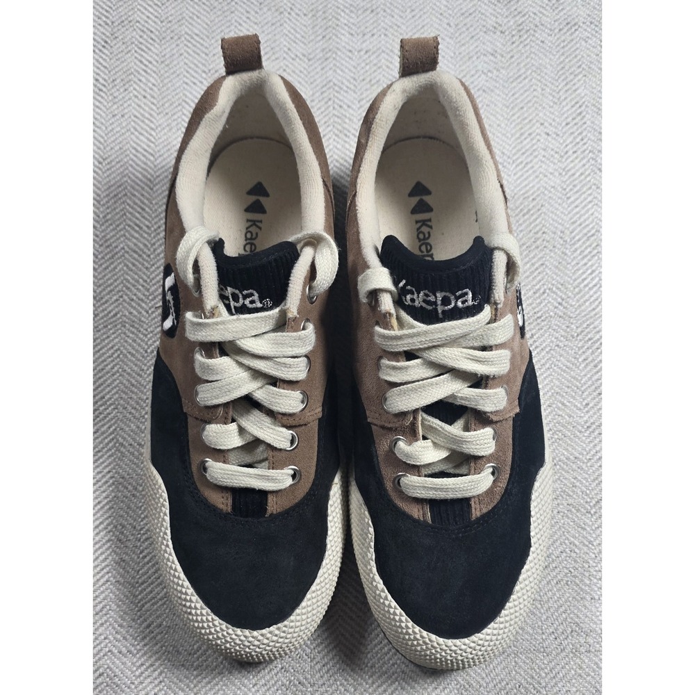 Vintage Kaepa Low Top Sneakers Womens 8.5 Suede Brown Black Skate Retro 1321